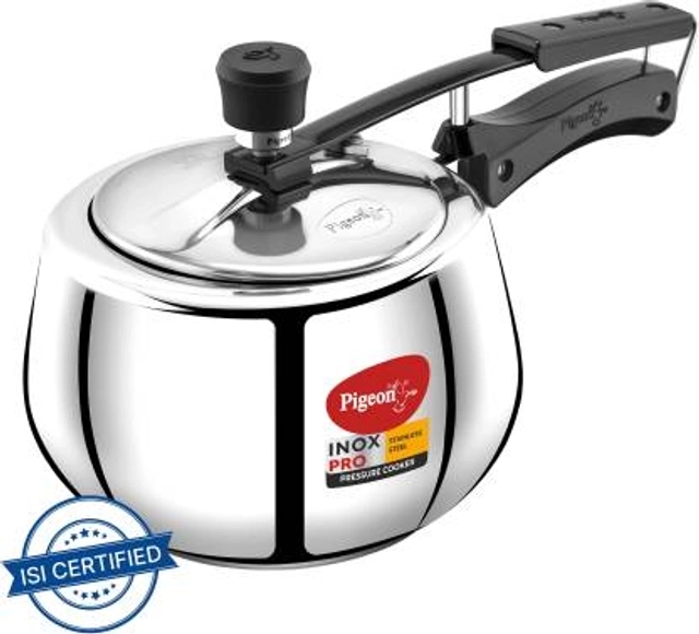 PIGEON Inox Pro Stainless Steel with  Inner Lid Induction Bottom Pressure Cooker (3 Ltr, Pack of 1)