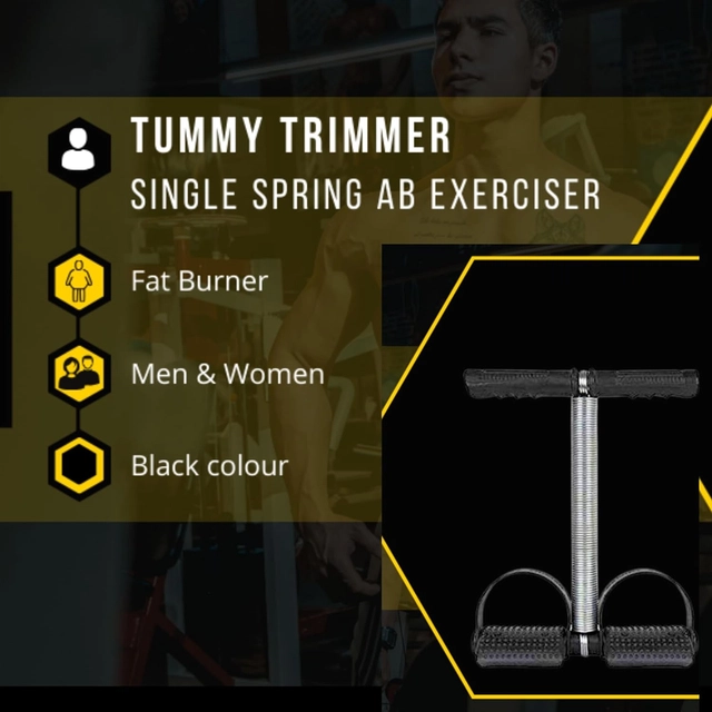 Single Spring Tummy Trimmer for Men & Women (Black)