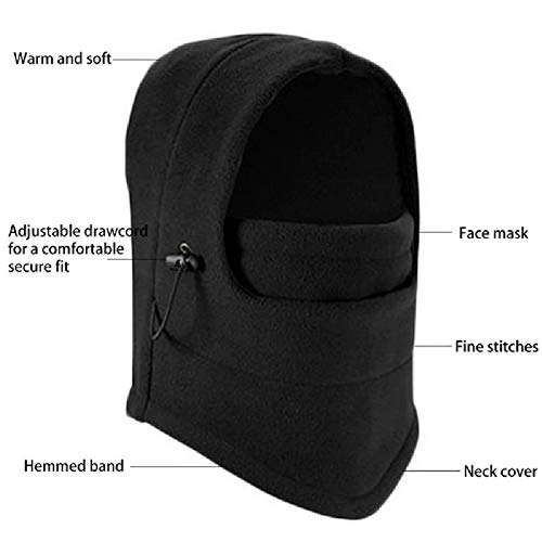 Woolen Balaclava Hat Face Mask (Black, Free Size)