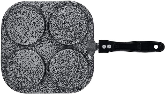 Pooja Deluxe Aluminum 4-in-1 Non-Stick Uttapam & Snack Maker Pan 1L (19.5 cm) (Pack Of 1)