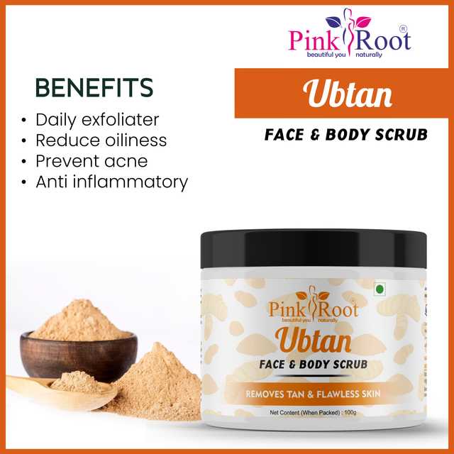 Pink Root Ubtan Face & Body Scrub (Pack Of 1, 100 g) (MI-196)