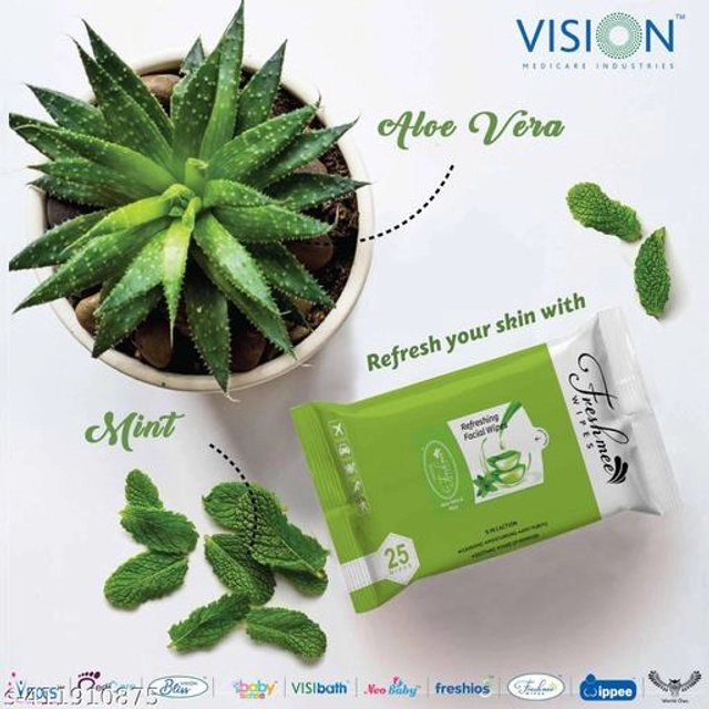 Fresh Mee Aloevera (25 Pcs) Cleansing Face Wipes (Pack of 1)