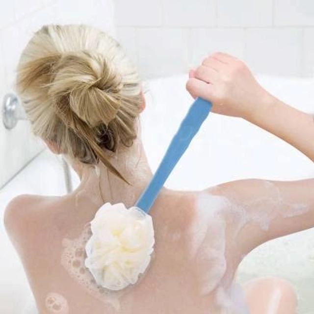 2-in-1 Loofah with Handle Body Back Scrubber cum Bath Brush (Assorted)