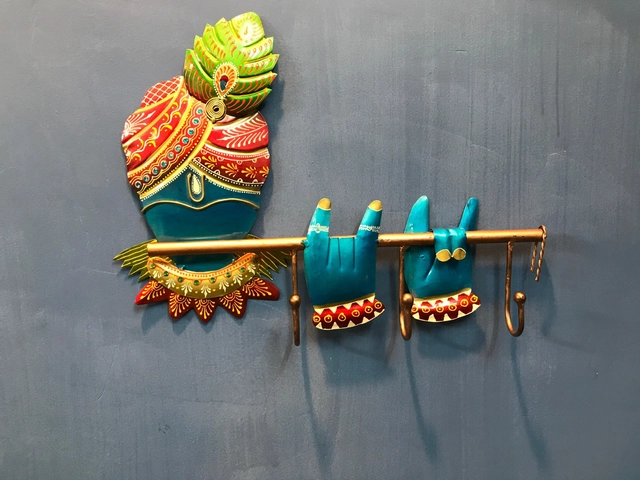 Irons Lord Krishna Wall Hook (Multicolor, 41x5x31)