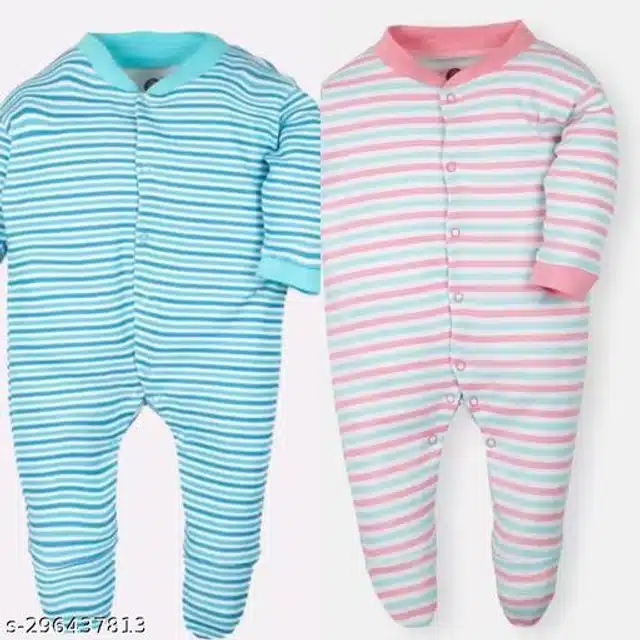 Cotton Rompers for Kids (Multicolor, 0-3 Months)