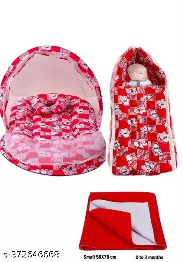 Combo of Baby Sleeping Set (Pink, Set of 3)