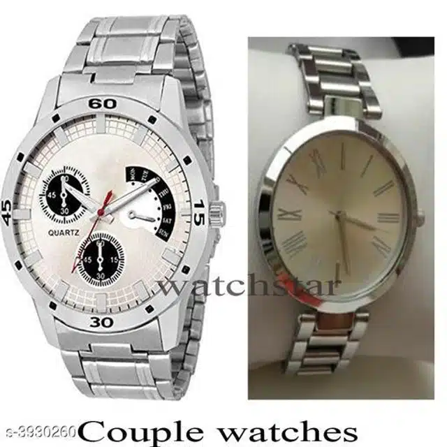 Couple Watches (Silver, Pack of 2)