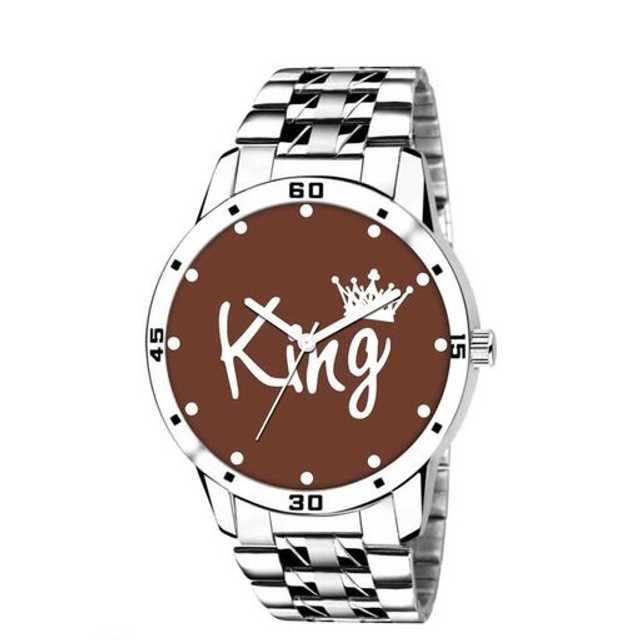 Elegant Collection Stylish Analog Watch For Men (Silver & Brown) (EC_047)
