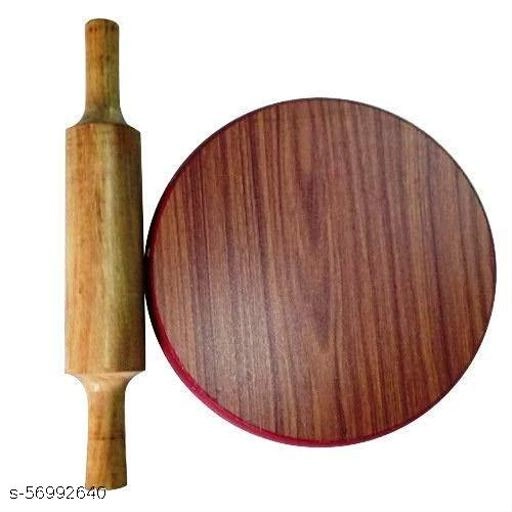 Wooden Roti Maker with Rolling Pin (Brown)