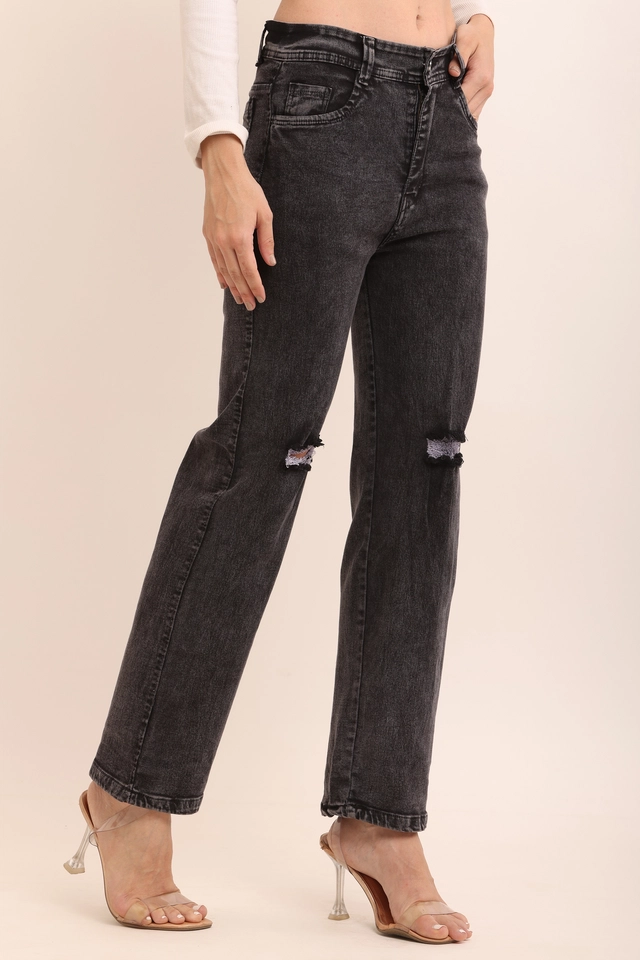 Denim Mid Rise Jeans for Women (Black, 28)