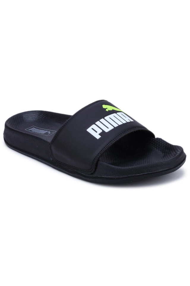 Printed Sliders for Men (Black, 6)