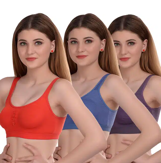 Non-wired Bra for Women (Pack of 3) (Multicolor, 36)