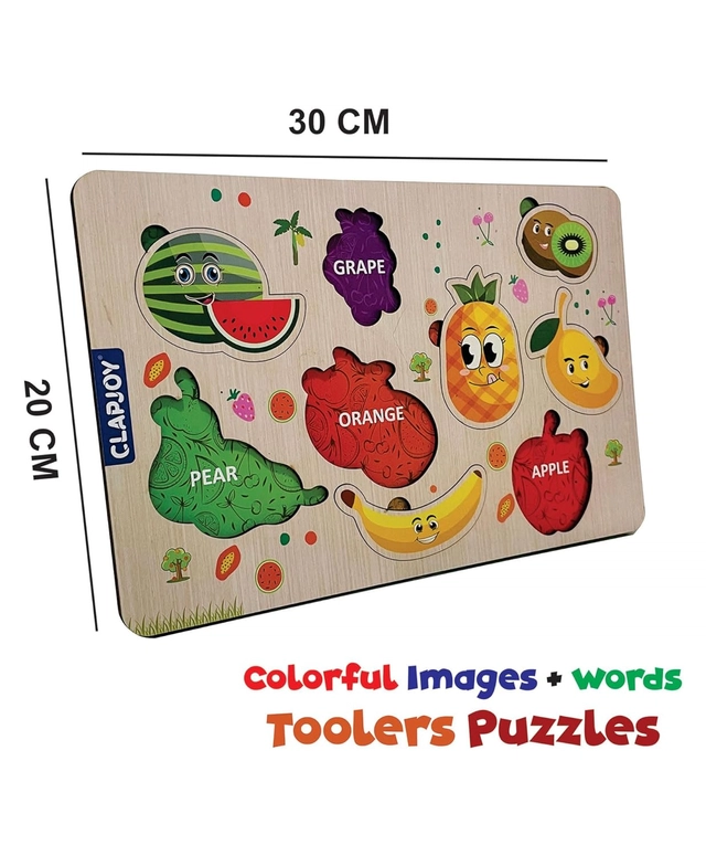 Wooden Fruits Puzzle Board Game for Kids (Multicolor)