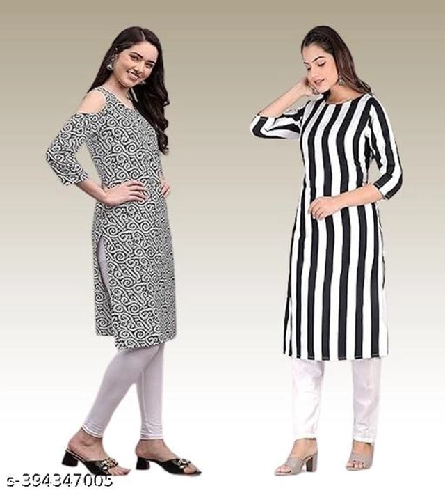 Crepe Kurtis for Women (Multicolor, S) (Pack of 2)