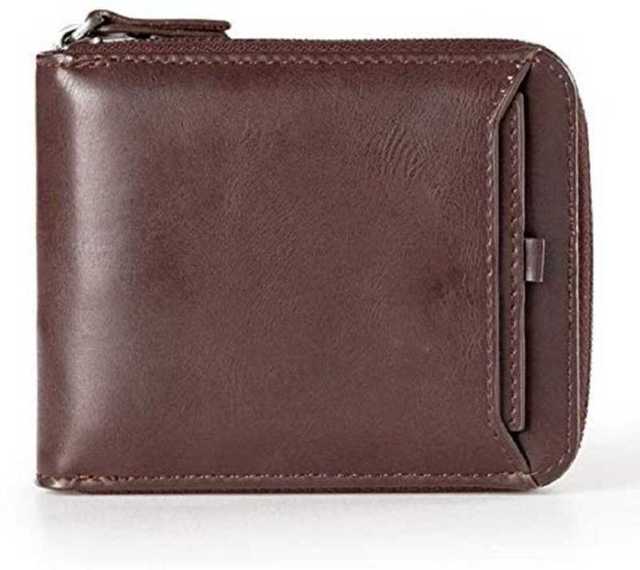 Clothster Zipper With Chip Wallet For Men (Brown) (HK34)