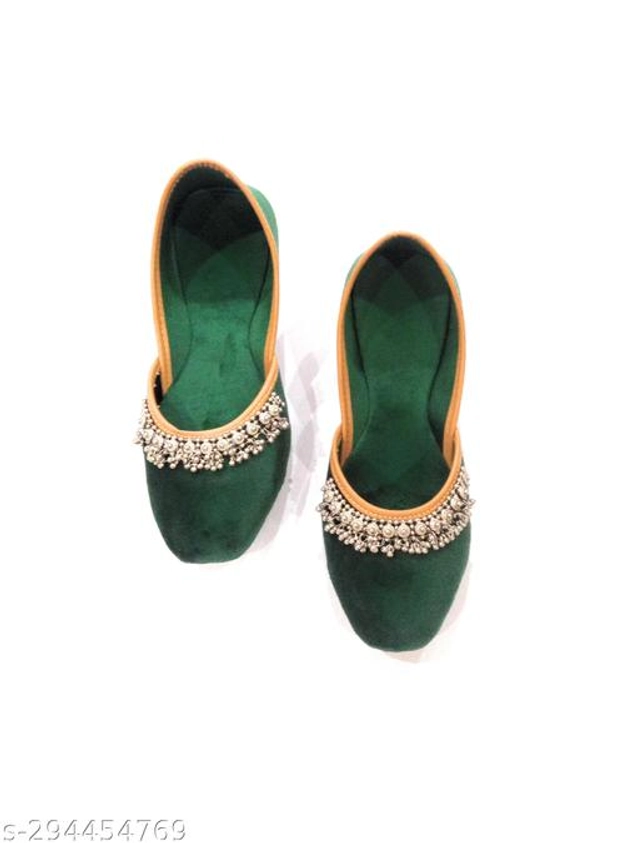 Juttis for Women (Green, 6)