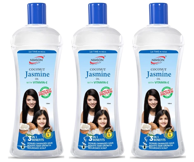 Nimson Coconut Jasmine Herbal Hair Oil (100 ml, Pack of 3)