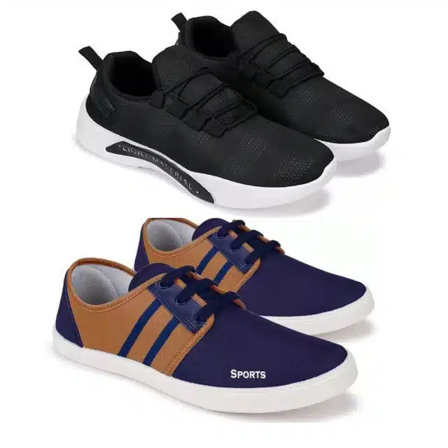 Sport Shoes for Men (Pack of 2) (Multicolor, 6)