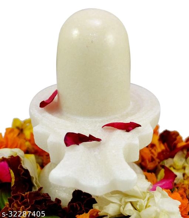 Marble Shivlinga Idol (White)