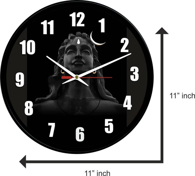 CAPIO Adiyogi Analog Wall Clock (Plastic, 25x25 cm)