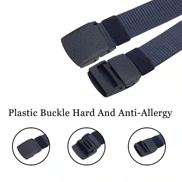 Canvas Belt for Men (Pack of 2) (Multicolor, 42)