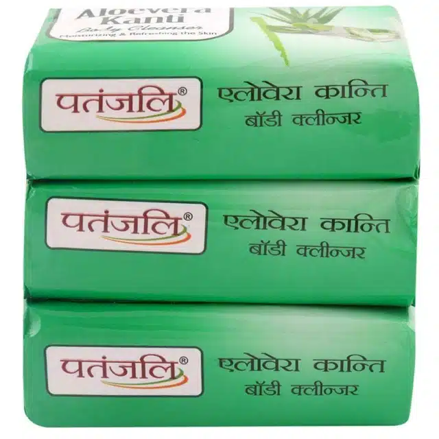 Patanjali Aloevera Kanti Body Cleanser Soap 3X150 g (Pack Of 3)