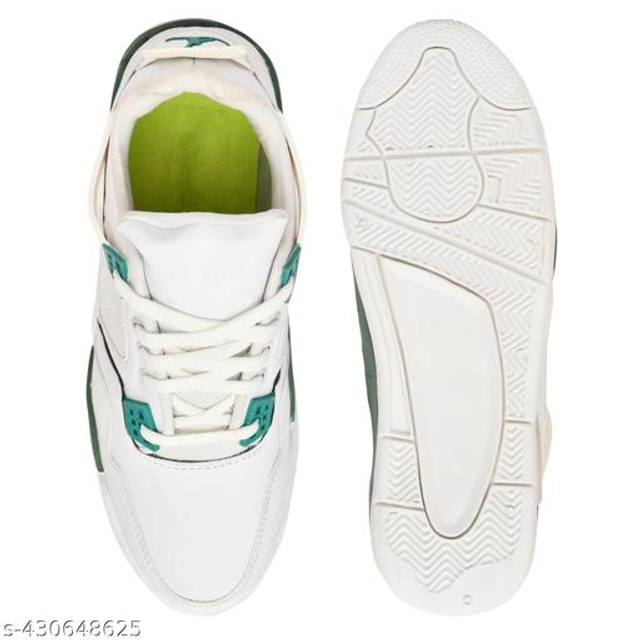 Casual Shoes for Men (Green & White, 6)