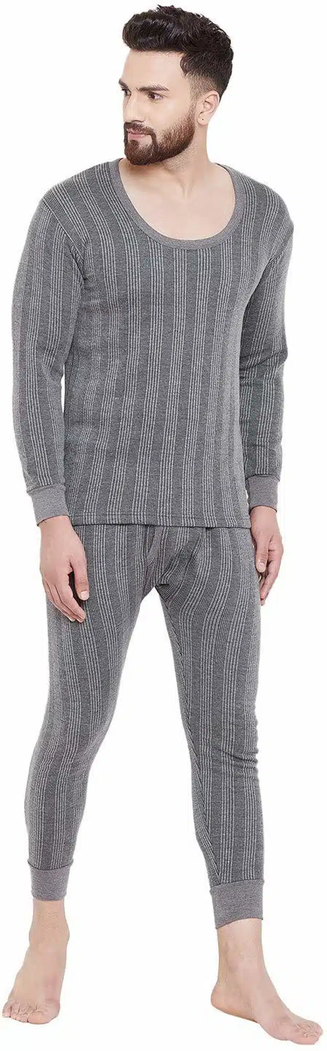 Polycotton Thermal Set for Men (Grey, S)