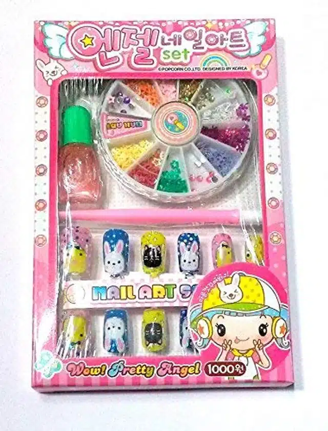 Plastic Nail Art Kit (Multicolor)