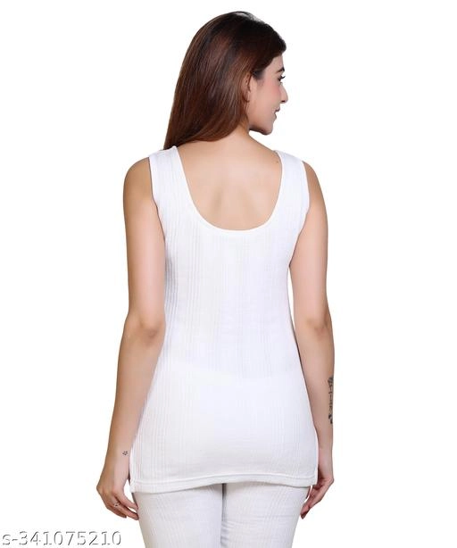 Woolen Thermal Top for Women (White, M)