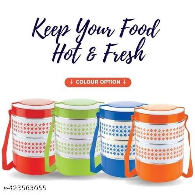 Plastic Lunch Box (Multicolor, 600 ml)