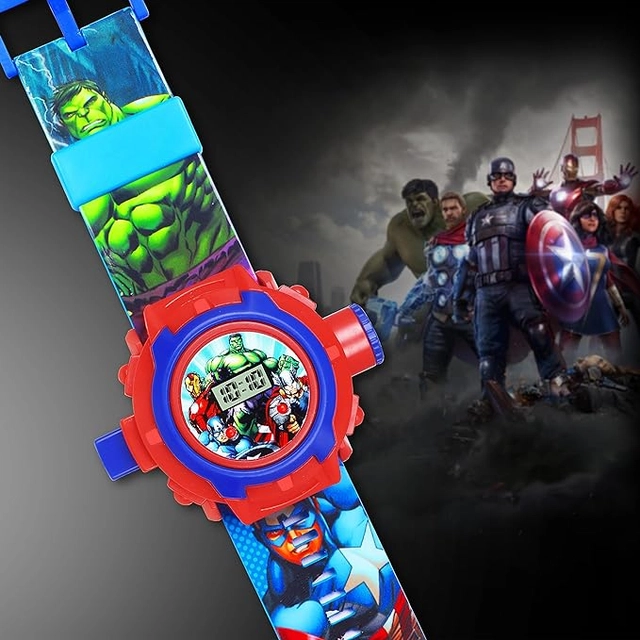 Marvel Avengers Digital Watch with 24 Image Projection for Kids (Multicolor)