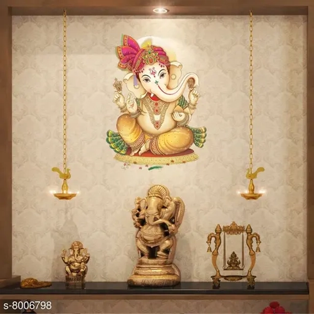 Ganesh Ji Large Wall Sticker Waterproof and 45x50 cm Size