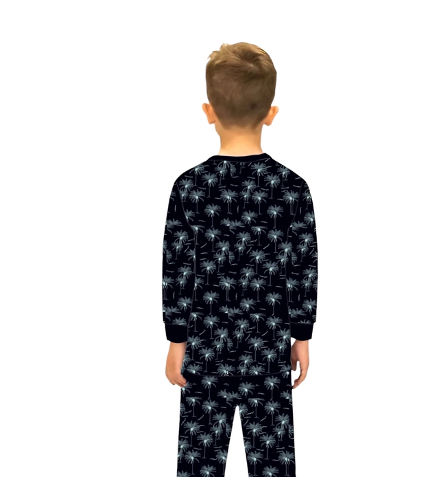 Cotton Printed Nightsuit for Kids (Black, 0-3 Months)