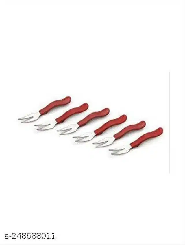 Stainless Steel Fruit Forks (Silver, Pack of 12)