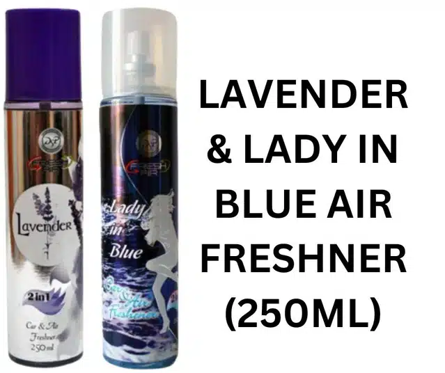 DSP Lavender with Lady In Blue 2 in 1 Car & Air Freshener (Pack of 2, 250 ml)