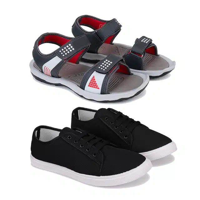 Combo of Sandals & Casual Shoes for Men (Pack of 2) (Multicolor, 7)