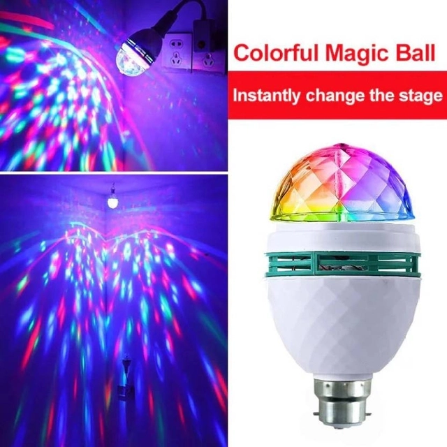 360° Rotatable Crystal LED Disco Bulb (Multicolor, 3 W)