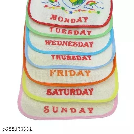 Cotton Bibs for Baby (Multicolor, 0-3 Months) (Pack of 7)