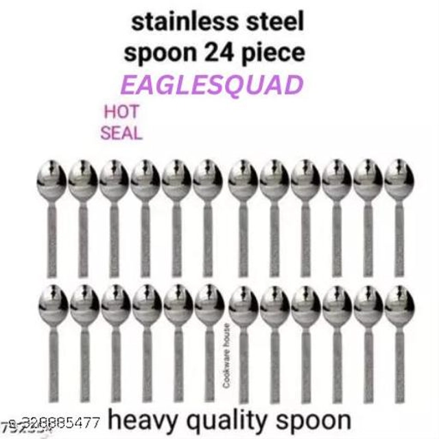 Stainless Steel Spoons (Silver, Pack of 24)