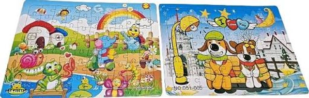 Plastic Jigsaw Puzzle for Kids (Multicolor, Set of 1)