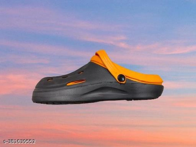 Clogs for Men (Orange & Black, 7)