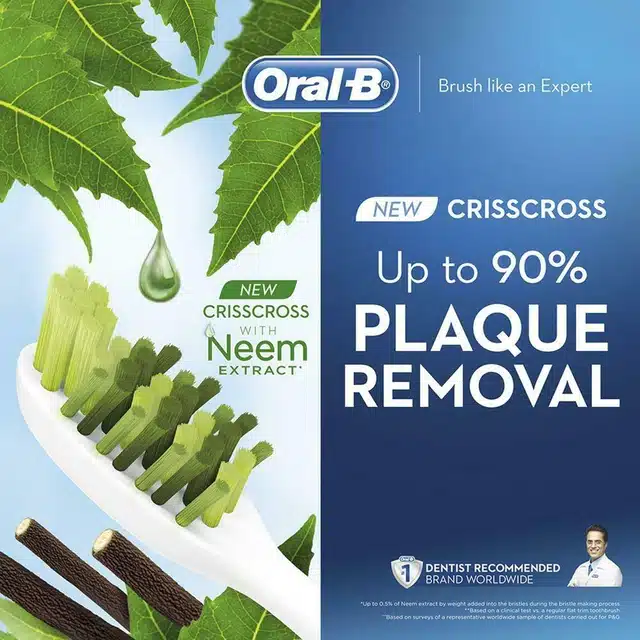 Oral B Crisscross Toothbrush  Medium  (Buy 2 Get 2 Free)