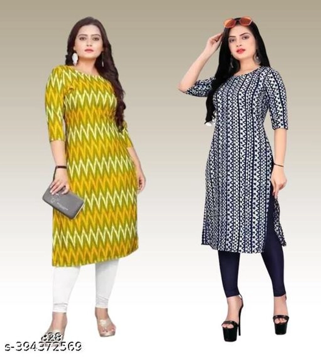 Crepe Kurtis for Women (Multicolor, S) (Pack of 2)