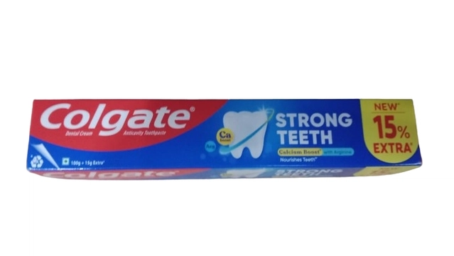 Colgate Strong Teeth Dental Cream Toothpaste 100 g + 15 g Extra