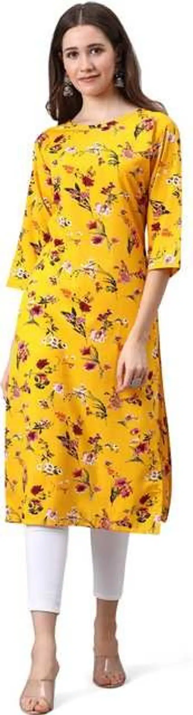 Women Crepe Printed Kurta (Pack Of 3) (Multicolor, XXL) (SD-557)