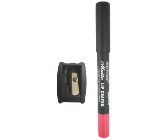 Half N Half Matte Lip Crayon Lipstick with Sharpener (Peach, Set of 2)