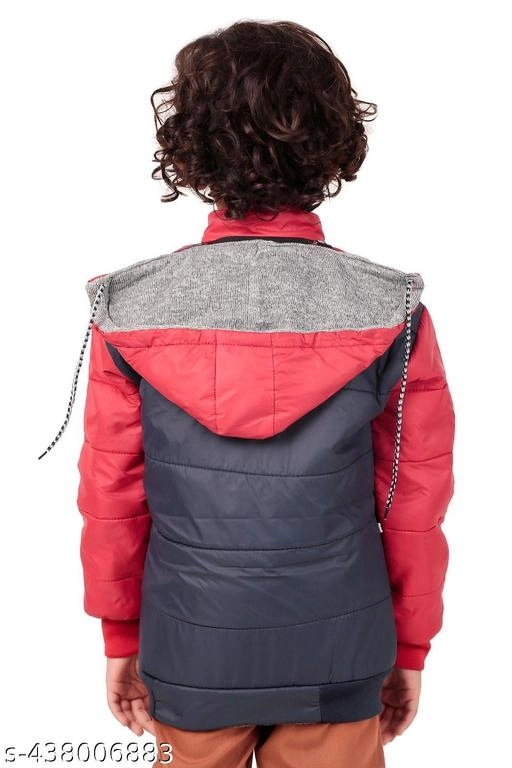 Nylon Jacket for Boys (Red & Navy Blue, 1-2 Years)