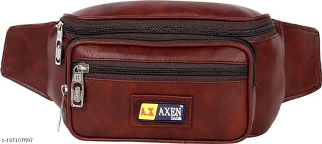 Faux Leather Waist Bags for Men & Women (Dark Brown)