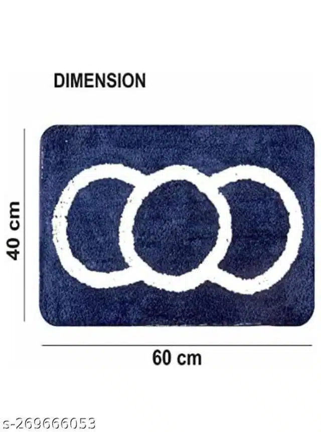 Rectangular Handmade Rug (Blue & White, 60x40 cm)